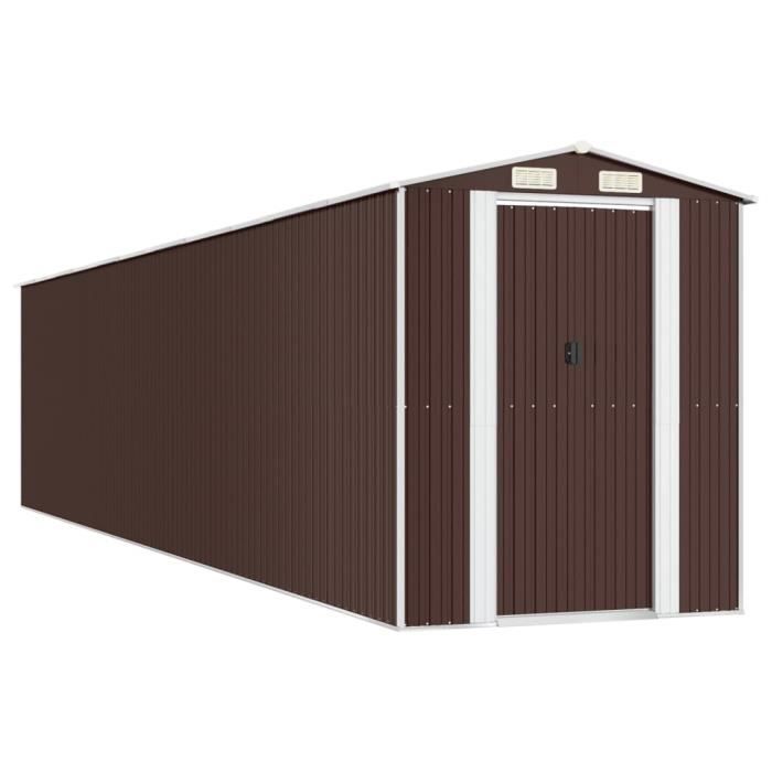 VidaXL Garden Shed Dark Brown 192x938x223 Cm Galvanized Steel 3147469