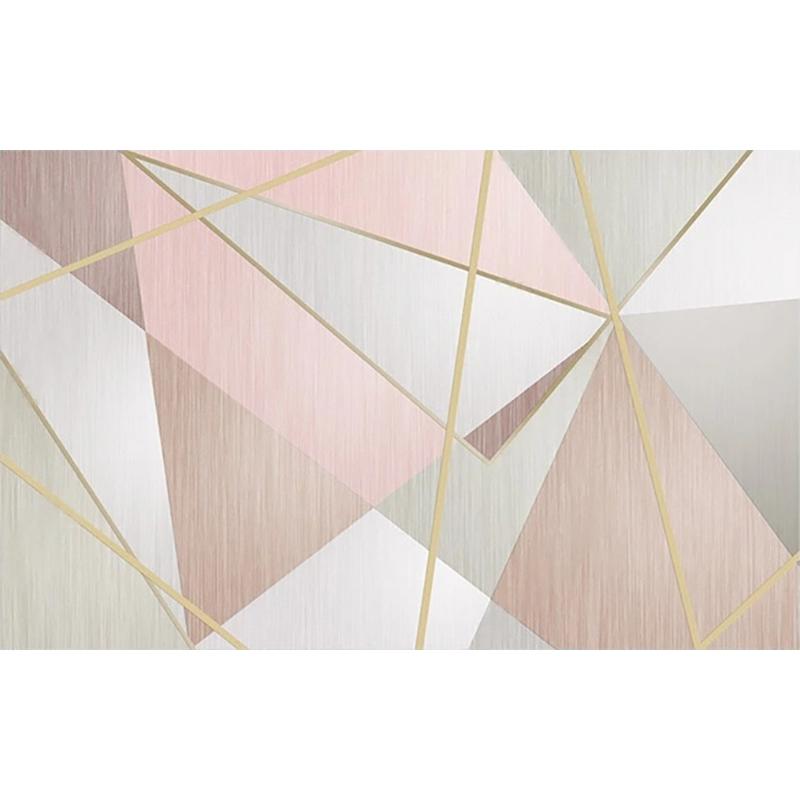 3D nástěnná malba Růžová tapeta Geometrický trojúhelník Nástěnná malba Home Decor Obývací pokoj Móda Design interiéru Nástěnná malba