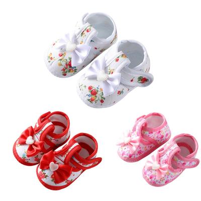 Infant Baby Cute Bow Decoration Canvas Shoes Lightweight Flat Crib Shoes First Walkers Princess Shoes