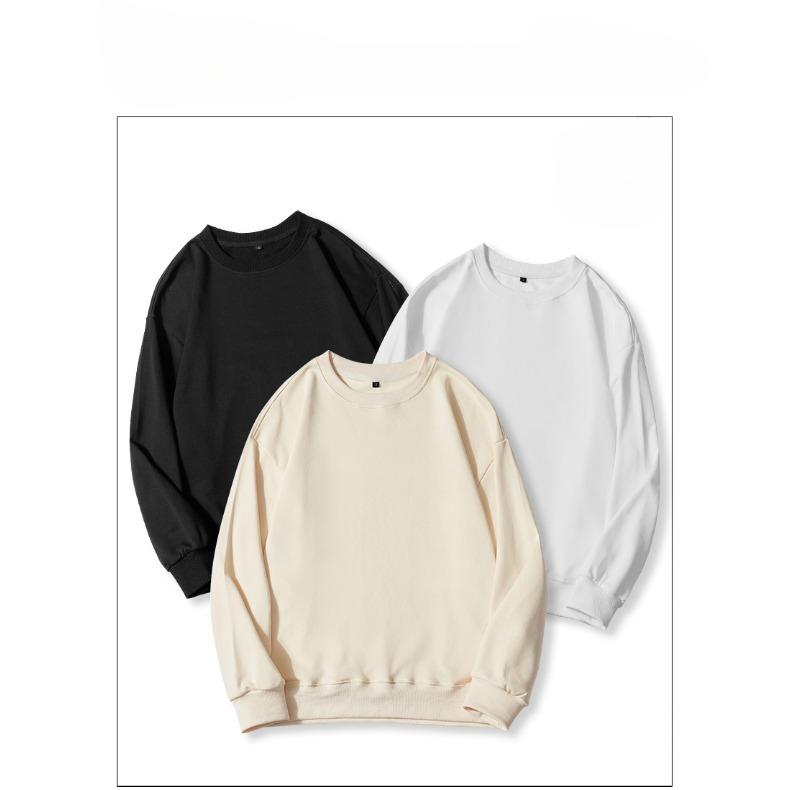 Осенне-зимняя модная абсолютно новая толстовка мужская однотонная с круглым вырезом — фото 6