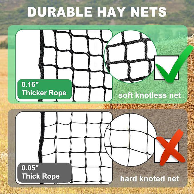 Large Slow-Feed Hay Net with 5cm Holes for Horses, Cows, Sheep, Alpacas