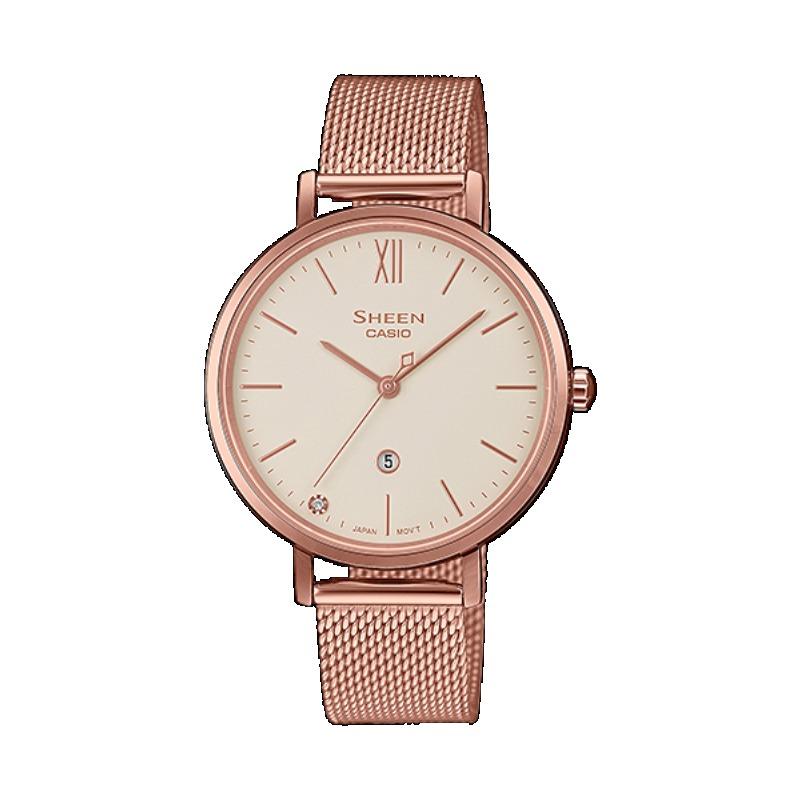 Casio Men s Stainless Steel 50M Water Resistant Analog Quartz Watch SHE-4539CGM-4A красный