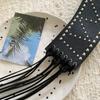 Wide Leather Waist Belt Y2k Women's Dress Belt Retro Cross Rivet Belt  Waist Accessories