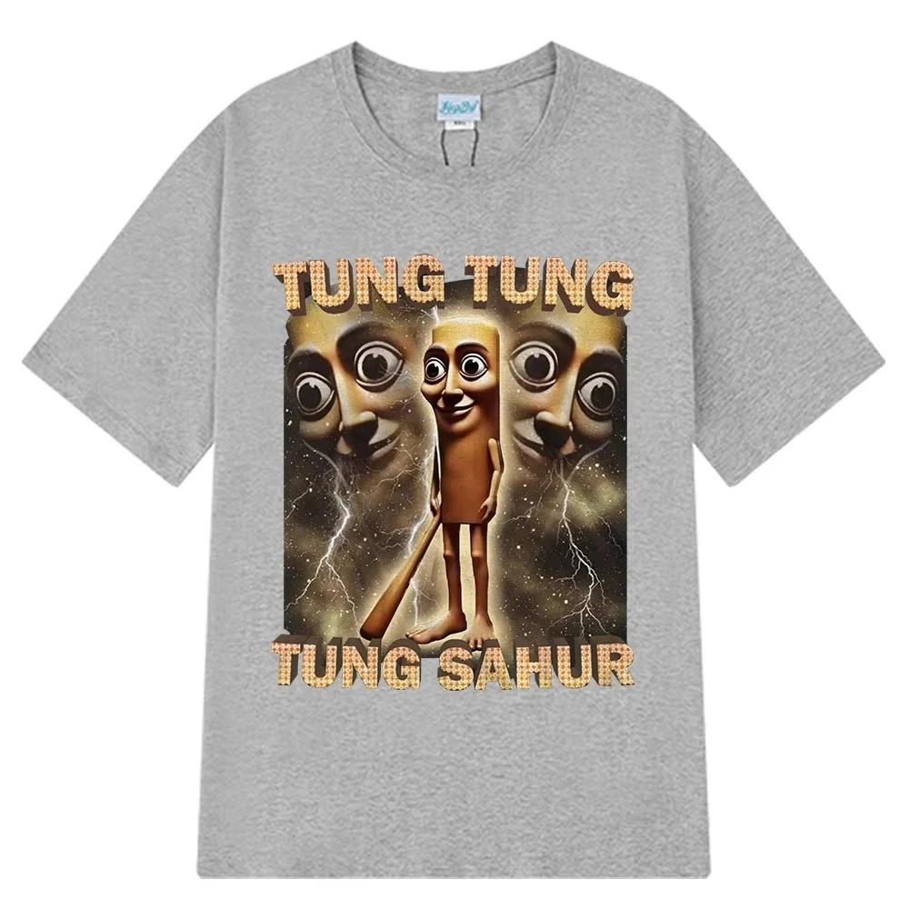2025 Vintage Tung Tung Sahur Funny Baseball Bat Meme T-shirt Men's Clothing Fashion Style T Shirts Unisex Summer Cotton T-shirts