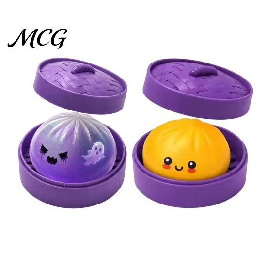Anxiety Relief Toy Halloween Ghost Dumpling Squeeze Toy, Soft Stretchy Stress Slow Rebound Ball Fake Sensory Party Favors Adult