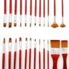 24pcs/set Wooden Handles Acrylic Paint Brushes Set Colorful Watercolor Paint Brush Pen  Adult