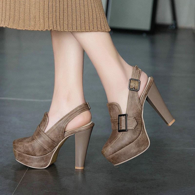 Spring new bag head cool boots fashionable hollow thick heel high heels women's summer Baidu sandals heightening cool single shoes