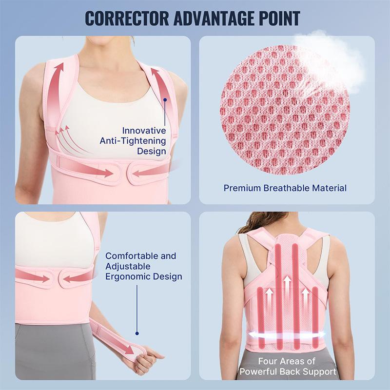 Adjustable Back Brace Posture Corrector For Women Men Lightweight Support For Scoliosis Hunchback Relief