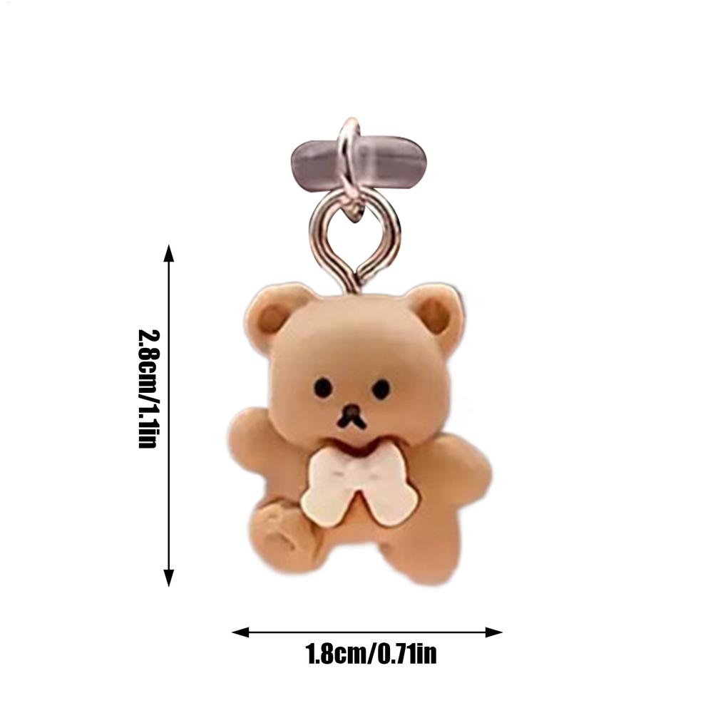 

Пылезащитная заглушка USB C Медведь Мультяшный Тип C Пылезащитная заглушка Пылезащитная заглушка Шарм Тип C Защита порта мобильного телефона для порта Type-C Телефон Планшет коричневый