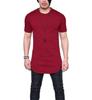 T-shirt da uomo ultra-comoda con orlo curvo e zip laterale in misto cotone premium