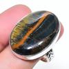 Natural Tiger Eye Gemstone Handmade 925 Sterling Silver Jewelry Ring Size 9 AR-16908