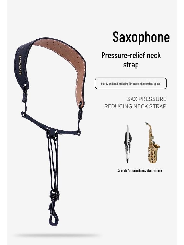 Univerzální řemínek na krk pro saxofon - pro altový, tenorový a sopránový saxofon - Nastavitelný pro dospělé a děti