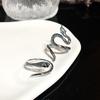 Sea Ice Blue Snake Court Ring High Sense Cold Wind French Female Personality Opening Niche Design Couple Ring