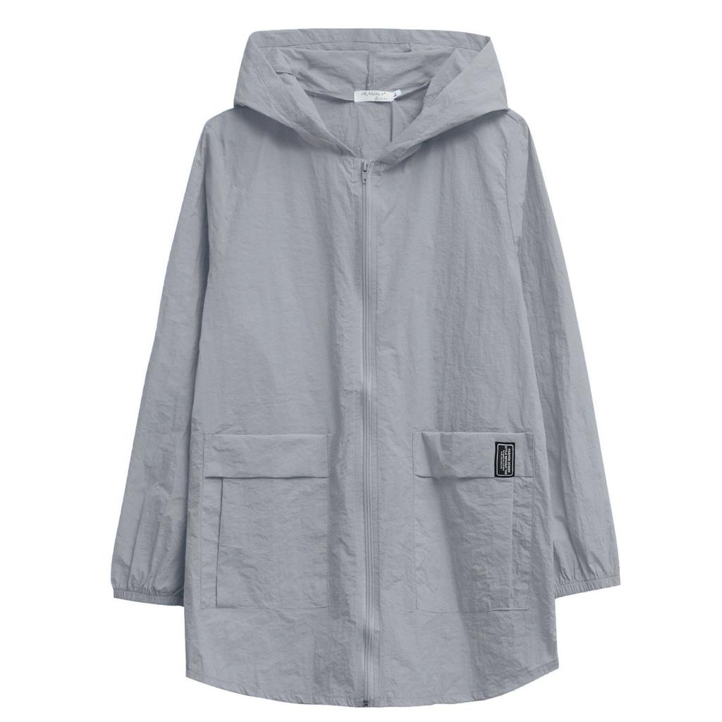 Cămașă de soare cu mânecă lungă, cu glugă, cu fermoar, de primăvară și vară, pentru femei, secțiune subțire din șapte culori.