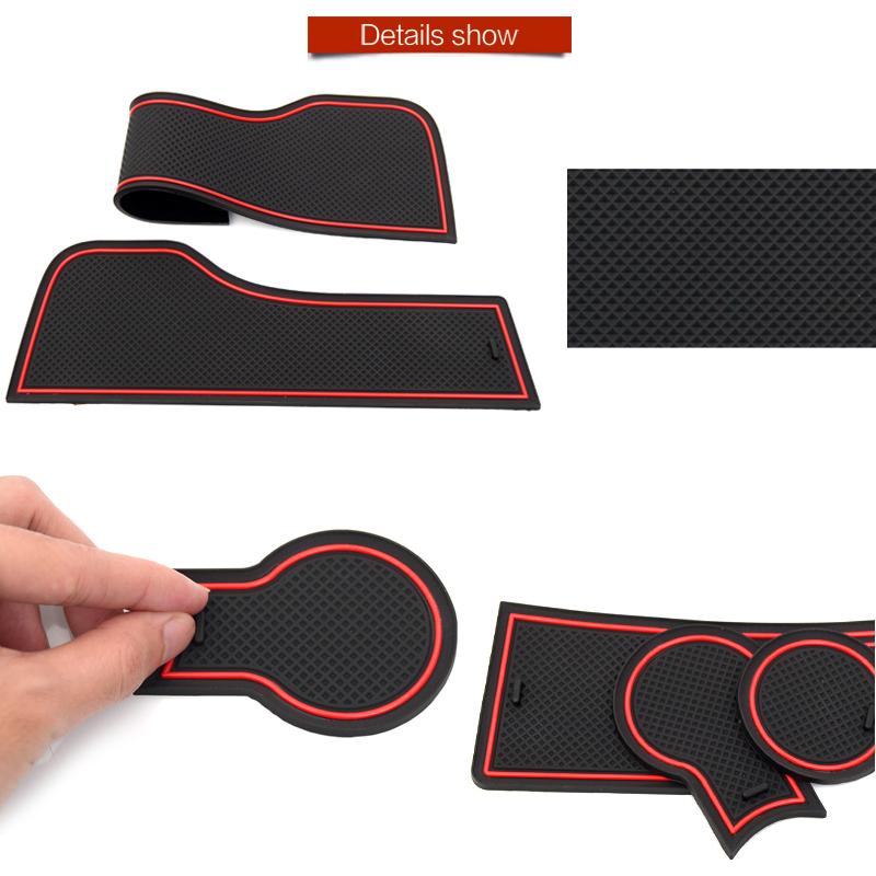 Door Slot Mat for Honda City Grace Ballade 6th GM4 2015~ Cup Holder Sticker Lnterior Rubber Groove Cushion Coaster Pad Auto