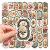 10/30/50pcs Vintage Flower Stamper Cartoon Stickers Aesthetic Graffiti Decals DIY Water Bottle Guitar Luggage Retro Seal Sticker