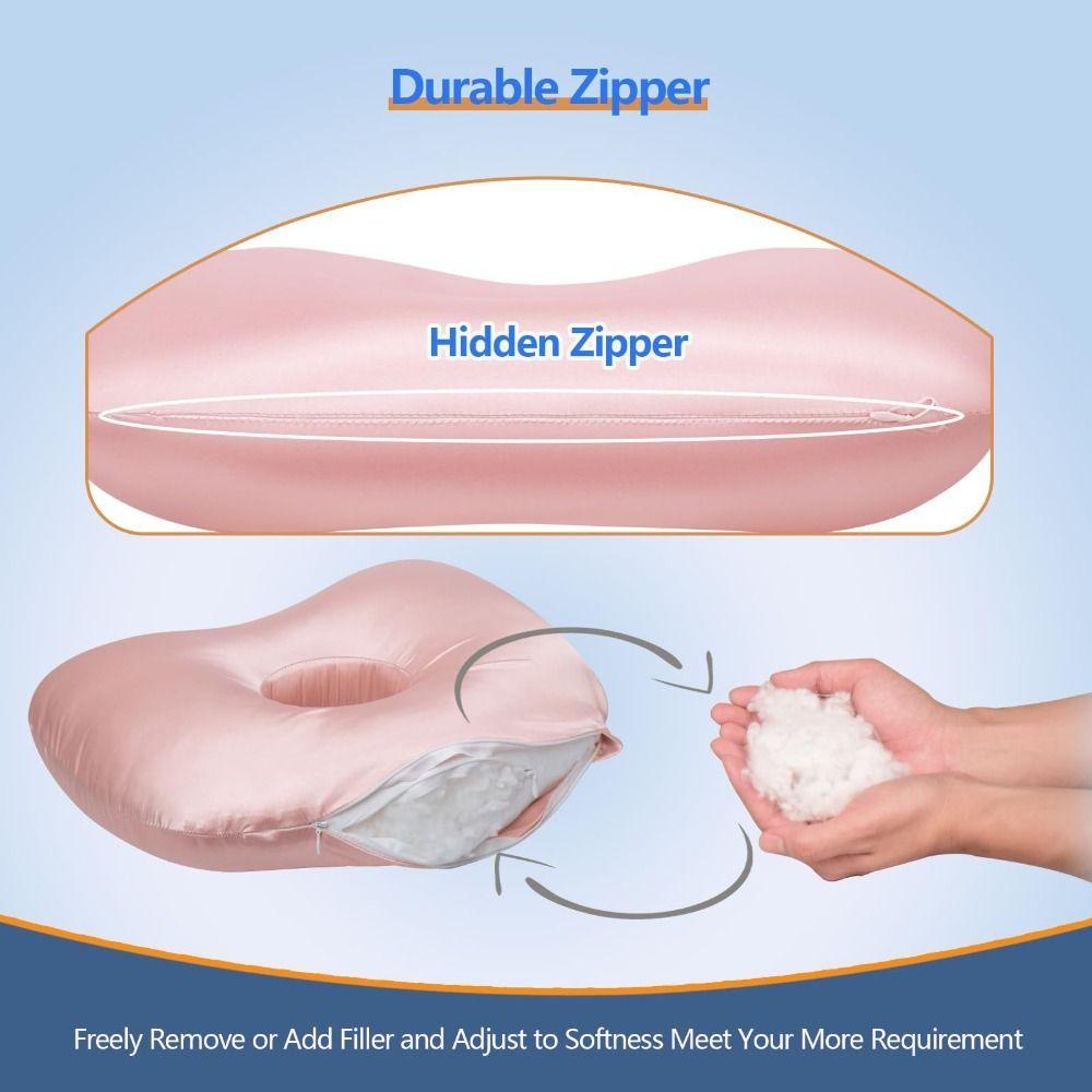 Cotton Filling Side Sleeping Pillow Portable Ear Guard Pillow Soft Ear Hole Donut Pillow Bedroom