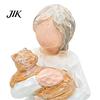 Quiet Atmosphere Ornament Cat Girl Resin Ornament, Artistic Tabletop Sculpture, Minimalist Small Figurine for Bedroom Healing Figure Home Entryway