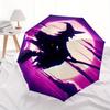 1pc Witch Moon Auto Open/Close, Foldable Compact Leisure Umbrella with 8-Rib Shaft, Perfect Gift For Men And Women, Casual Style, Vibrant Mo
