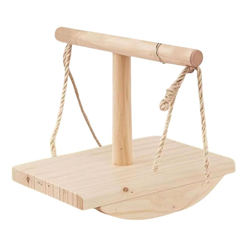 

Regulable Wooden Parrots Playstand Bird Playgrounds With Swinging Base for Stress Reliefs And Intelligence Development