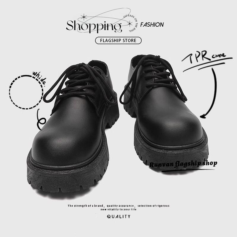 Men's Winter Derby Shoes - High-End British Style, Round-Toe Leather with Thick Sole, Japanese-Inspired Suit Shoes