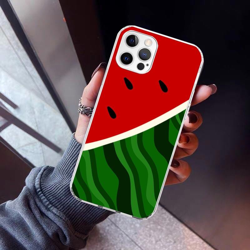 

Watermelon Summer Fruit Phone Case For iPhone 17 Air 16 15 Pro Max 14 Plus 13 Mini 12 11 Cover 7 8 SE Silicone Shell Print Funda iPhone 17 Pro Max