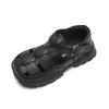 Girls Leather Sandals With Round Toe Rubber Sole Outdoor Beach Shoes Kids Ages 1-12