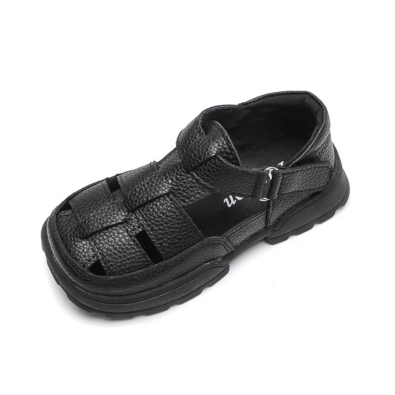 Girls Leather Sandals With Round Toe Rubber Sole Outdoor Beach Shoes Kids Ages 1-12