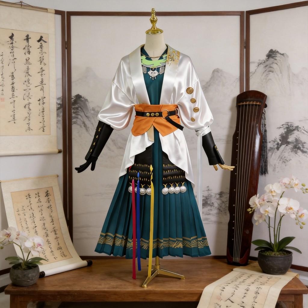 Reverse1999 Liang Yue Cosplay Kostuum Met Satijnen Stof Voor Anime Rollenspel