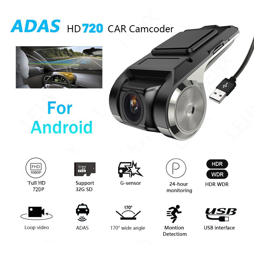 New USB ADAS Car DVR Dash Cam HD For Car DVD Android Player Navigation Floating Window Display LDWS G-Shock