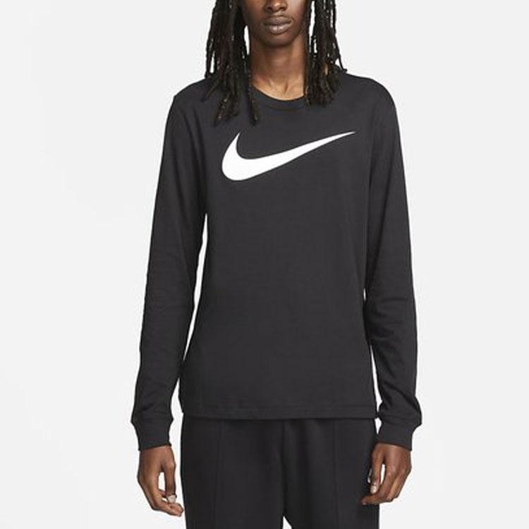 Nike Logo Print Long Sleeve Sports T-Shirt Men Tops Black DZ2987-010