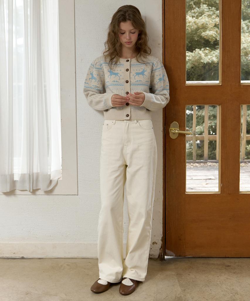 AMONG A Semi Wide Brushed Pants_Ivory