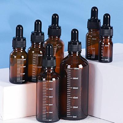 5Ml-100Ml σταγονομετρικά μπουκάλια με αντιδραστήριο κλίμακας Eye Drop Amber Glass Aromatherapy Liquid Pipette Bottle Refillable Bottles Travel