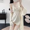 1011 new live broadcast women's summer ice silk suspender nightdress sexy pure desire simulation silk pajamas two-piece set
