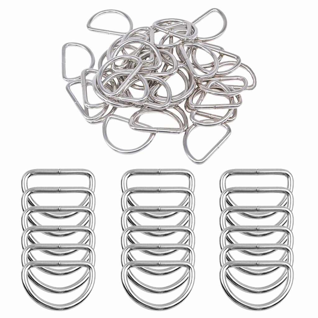30/50pcs D-shaped metal ring alloy multi-functional buckle,suitable for DIY crafts,wedding,pet collars,keychains,bag accessories