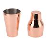 Stainless Steel Drink Shaker French Style 2 Section Martini Mixer Drink Shaker for Bar Home Camping Picnic Rose Gold