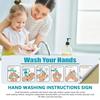 Handtvättinstruktioner Skylt Handtvätt Säkerhetsskyltar Klister Vattentålig Informativa Dekaler Personlig Hygien Klistermärke För