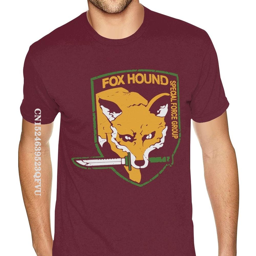 Printing Metal Gear Solid Fox Hound Tees For Men Popular England Style Tshirts Men Full Cotton Gothic Style Tees Shirt