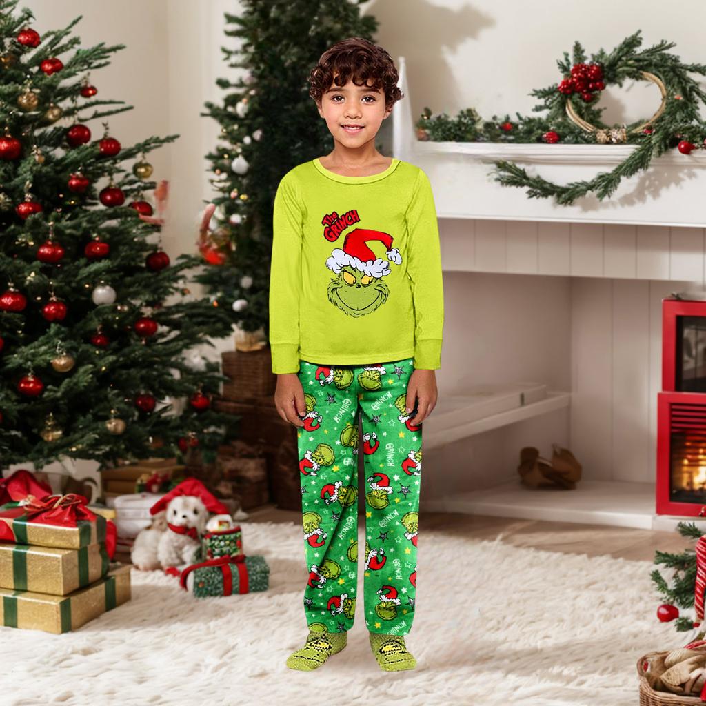 Parent-child Christmas Print Home Suit Long-sleeved Top And Pants