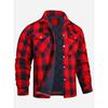 Herrenjacke Langarm Revers Kariertes Hemd Herrenjacke