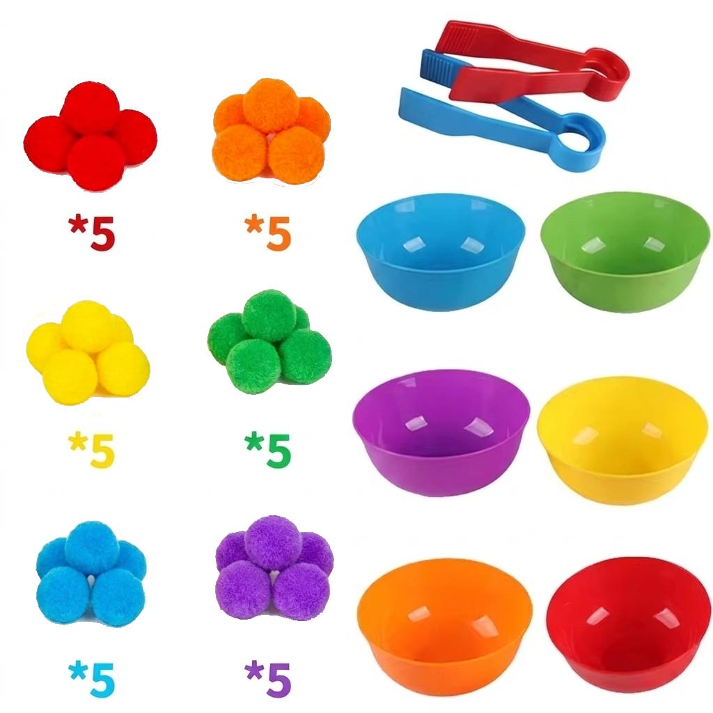 30-68Pcs Youngsters High-Quality Sorting High-Quality Counting Play sets High-Quality Rainbow High-Quality Color High-Quality Classification
