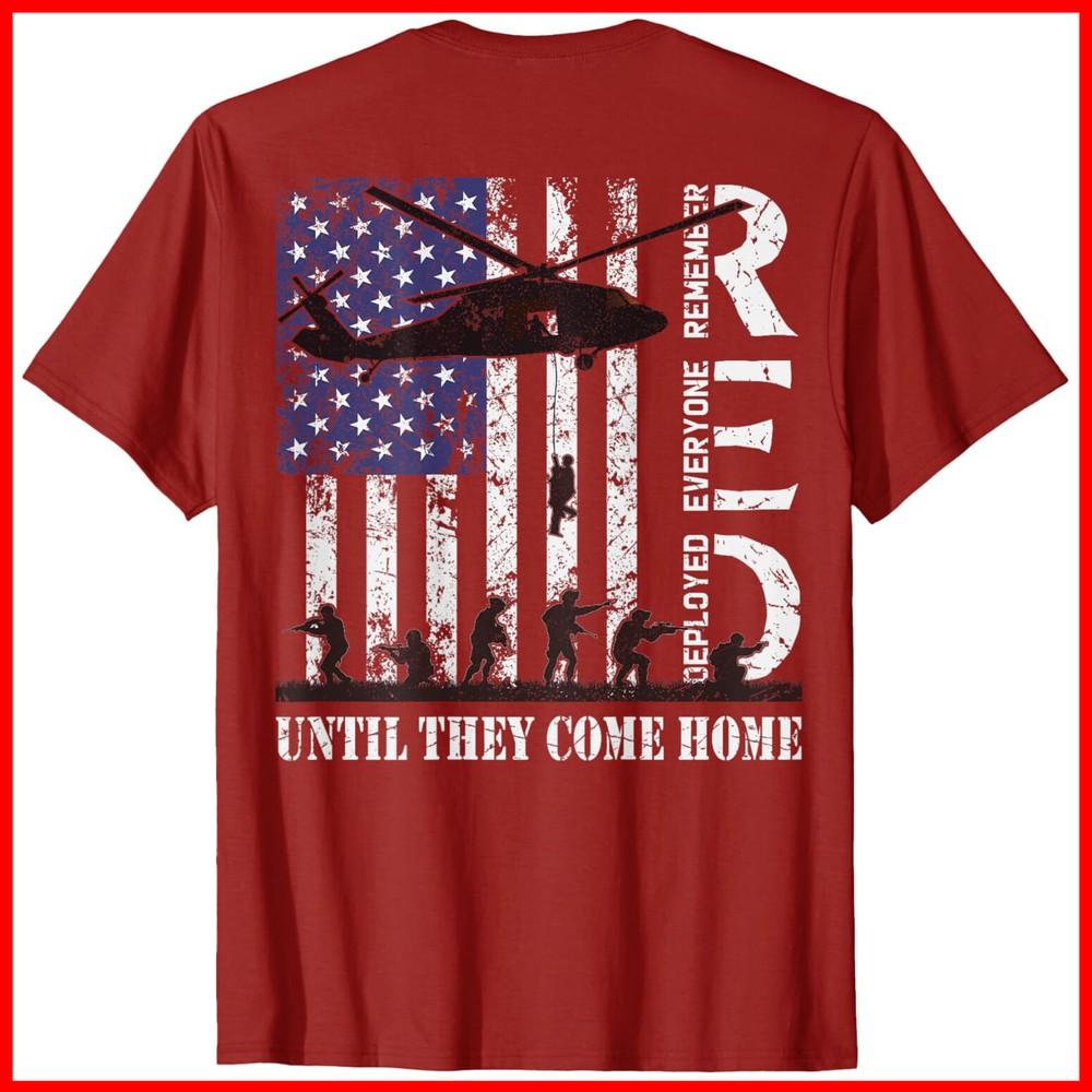 On Friday We Wear RED Friday Military US Flag Print On BACK Red Cotton T-Shirt Unisex T-Shirt XXXXL