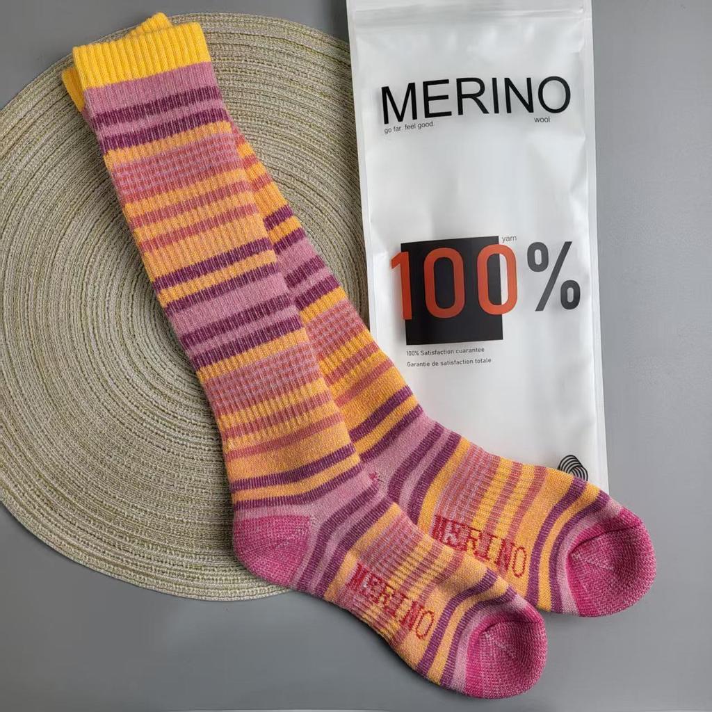 100% Merino Wool Thickened Ski & Hiking Calf Socks for Warmth