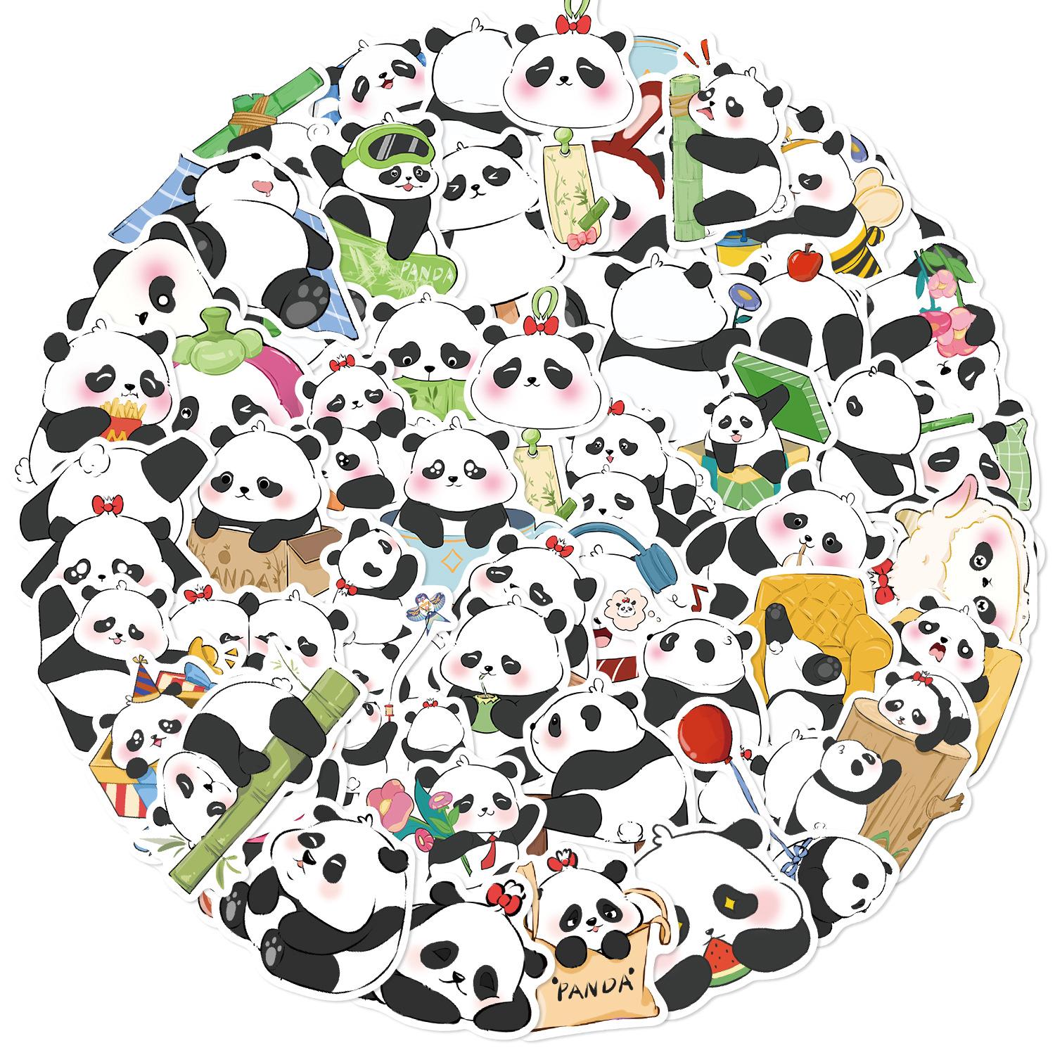 

50 Cartoon Animal Panda Graffiti Stickers Decorative Guitar Notebook Suitcase DIY Waterproof Stickers