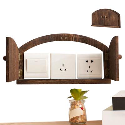 Fairy Door Socket Cover Board Baby Protection Socket Cover Decorative Wooden Outlet Covers Wall Plate Child Proof Outlet Cover
