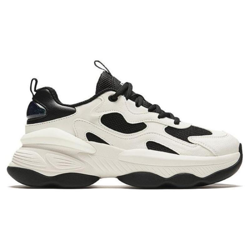 Anta Durable Breathable Low-Top Casual Shoes Women's Black White Sneakers 122418885-2