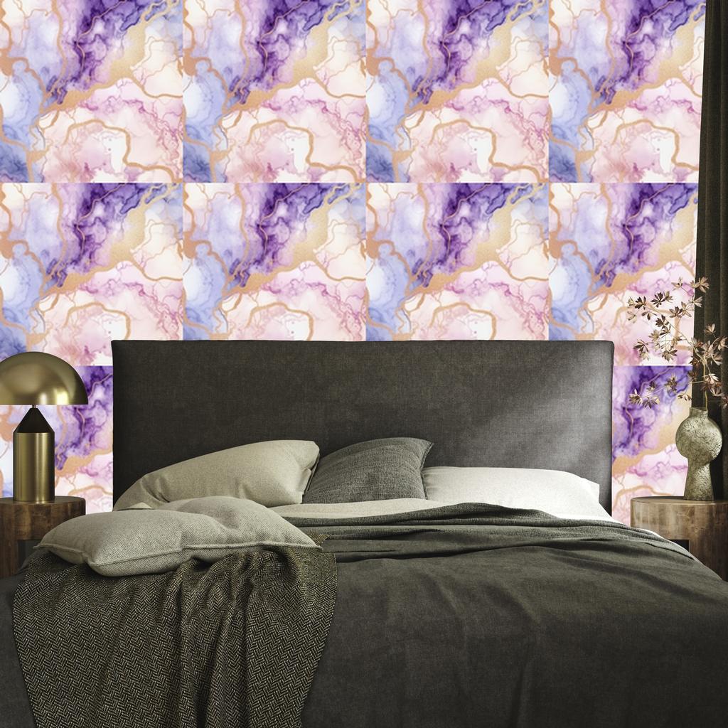 Ink Wallpaper White and Purple for Living Room and Bedroom 50x1000