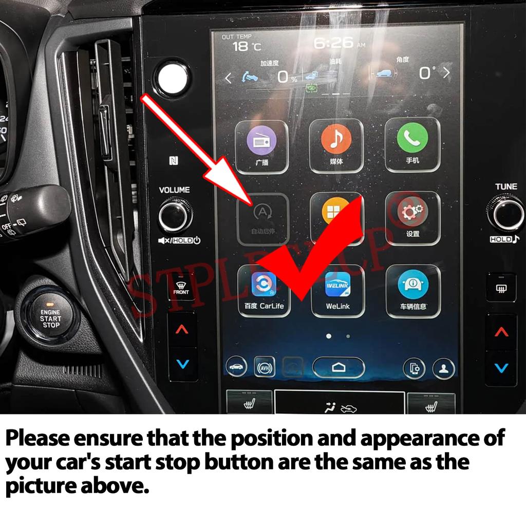 Dispositif de système Stop Start, bouton d'arrêt, capteur de commande, prise, mode mémoire annulable, câble pour Subaru Forester VI MK6 2025-2027