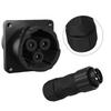 Aviation Connector 3pin 80A 600V with Waterproof IP67 and Flame Retardant Nylon V0 for Energy Storage Power Output Input