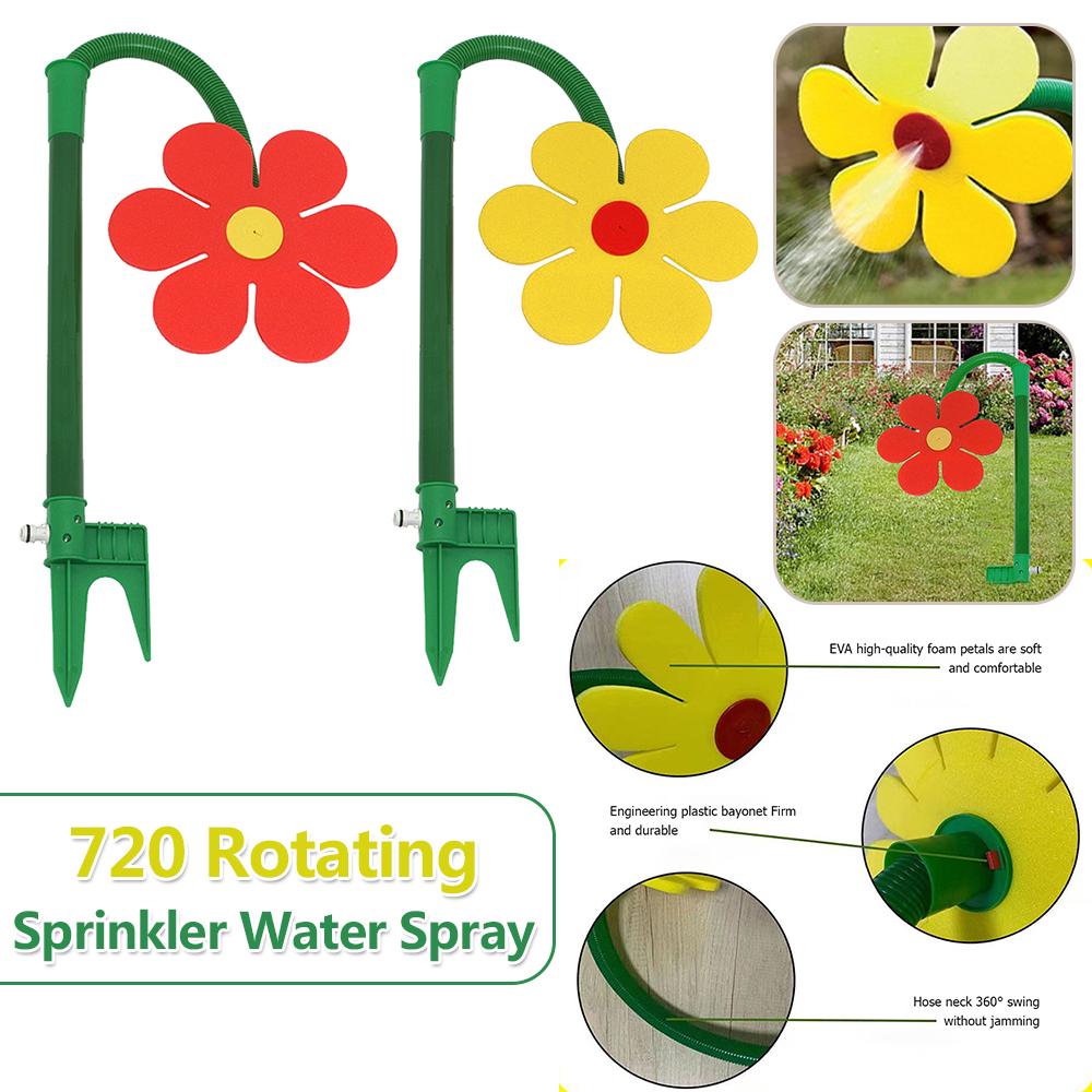 Verrückter Spin-Sprenger Blumenform Tanzende Gänseblümchen-Sprenger 720° Drehender Wasserstrahl für Hof Rasenbewässerung Gartendekoration